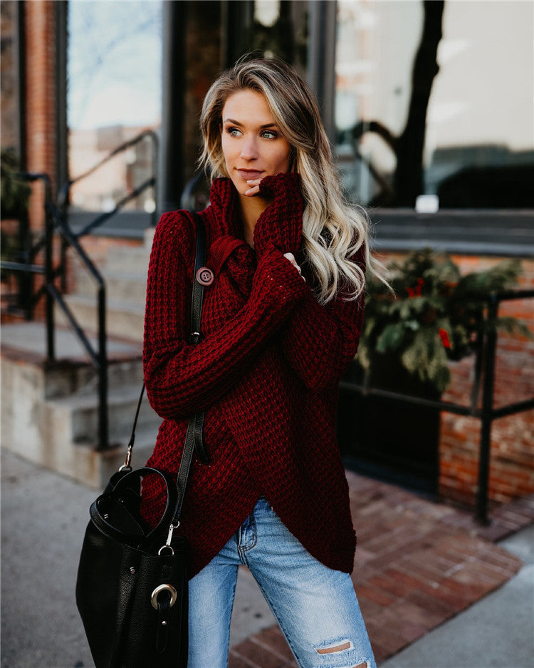 Women's High Neck Knit Sweater