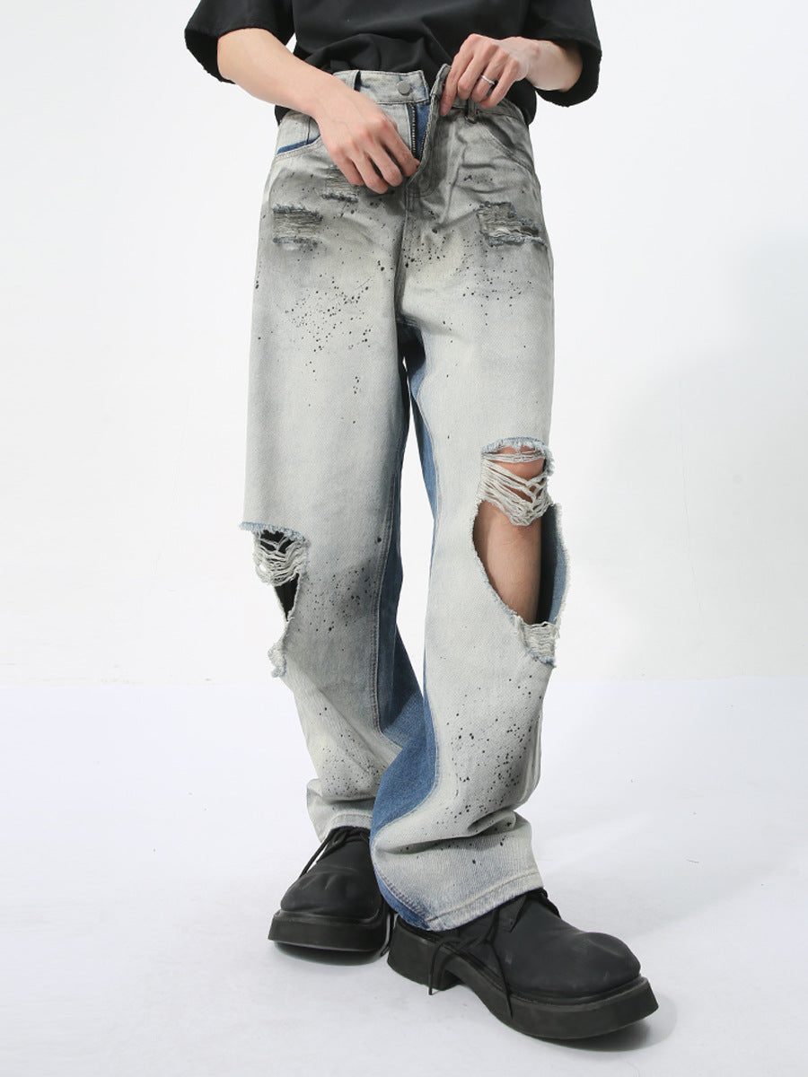 American-style high street ripped jeans