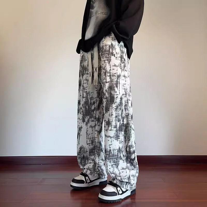 Men's Tie-Dye Wide-Leg Casual Pants