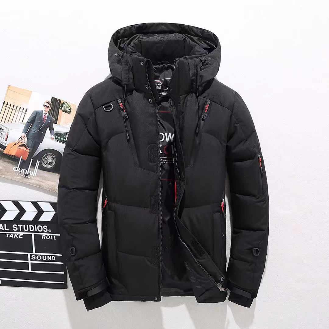 Men's Short Down Jacket Winter Casual Outdoor Thickened Hooded Coat