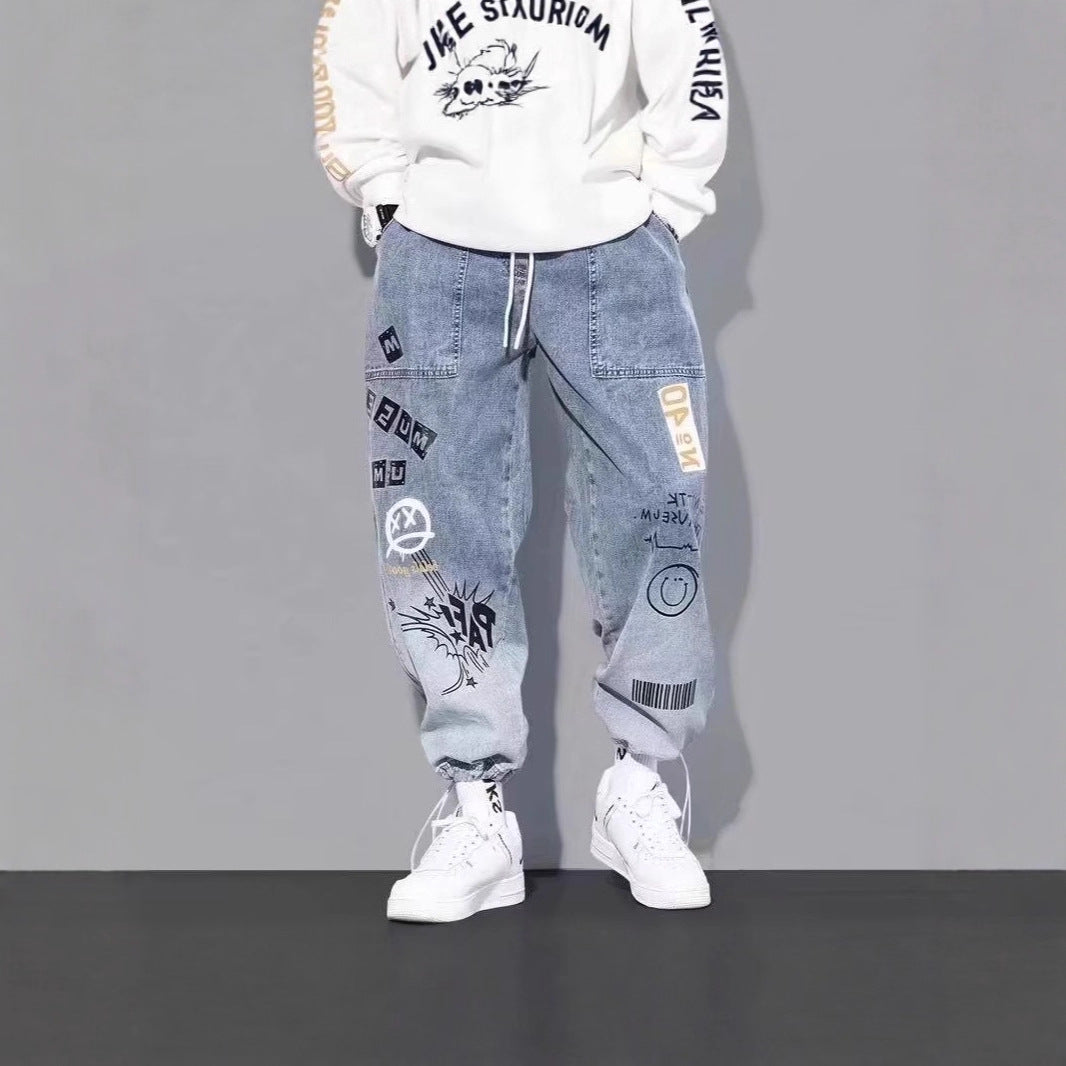 Summer New Letter Print Jeans