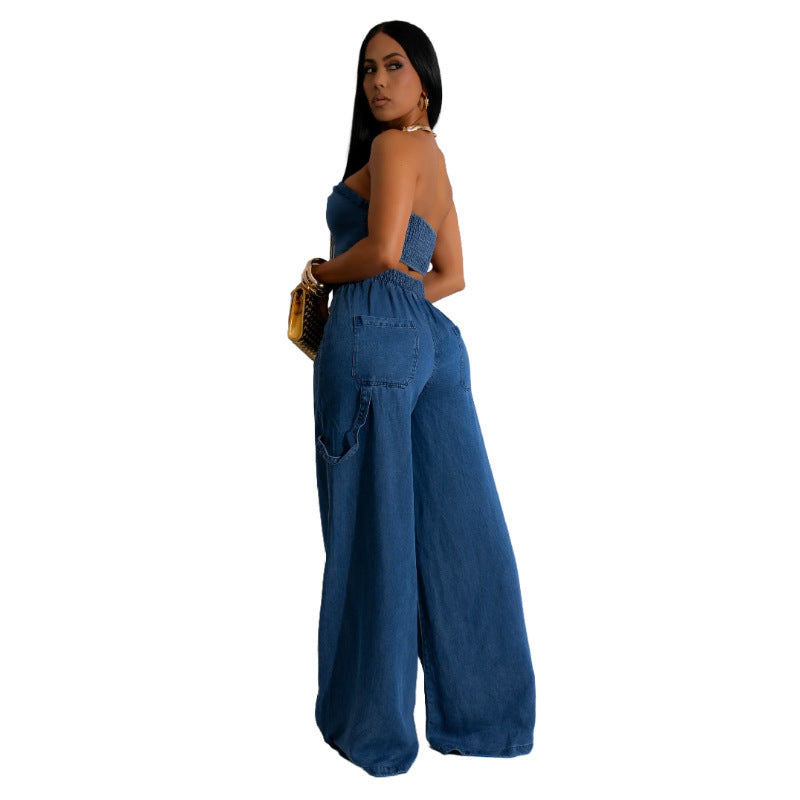 Distressed jeans set