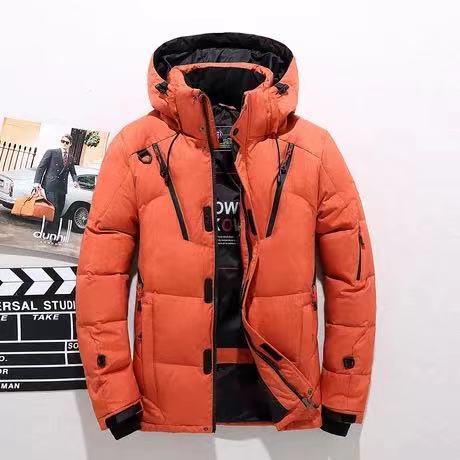 Men's Short Down Jacket Winter Casual Outdoor Thickened Hooded Coat
