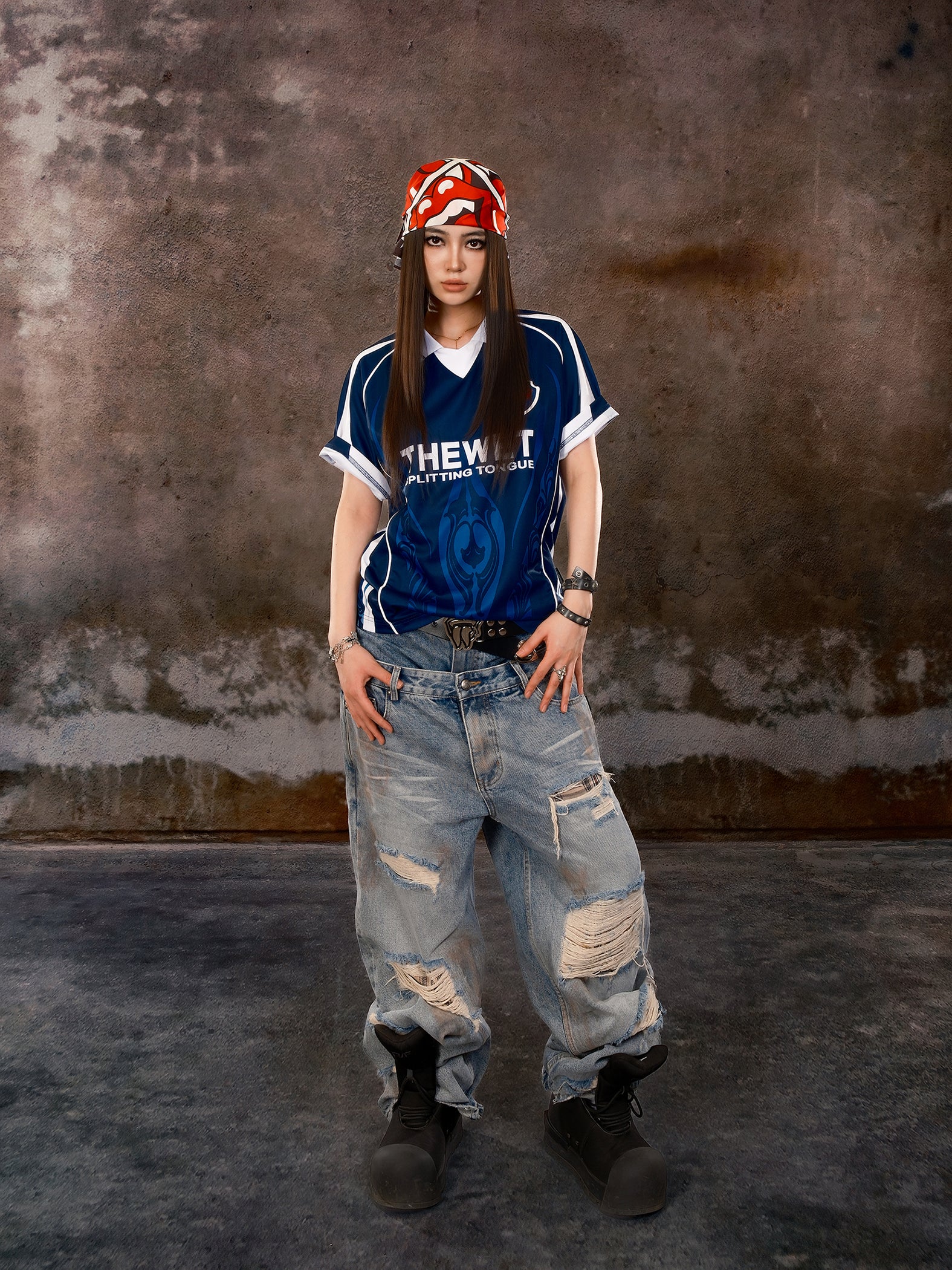 Thick and loose jeans