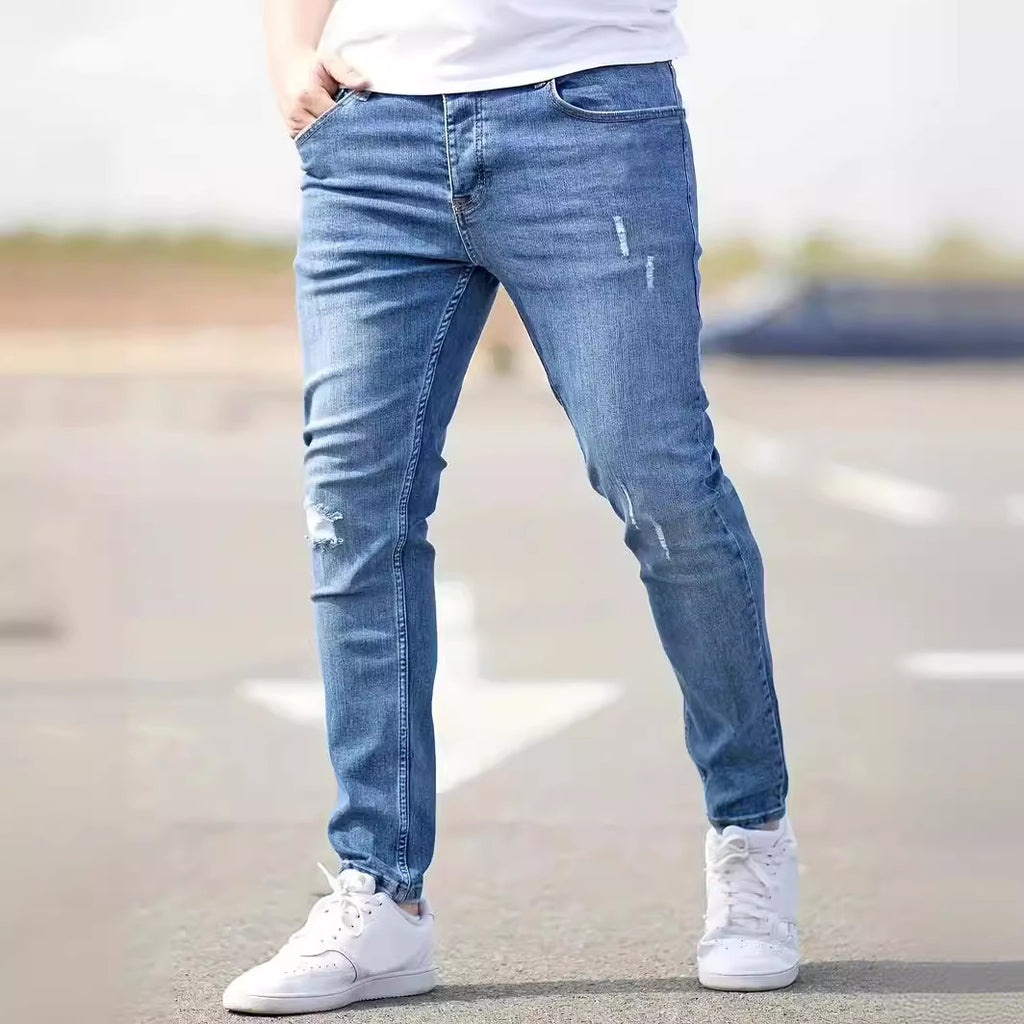 Men's stretchable ankle-length jeans