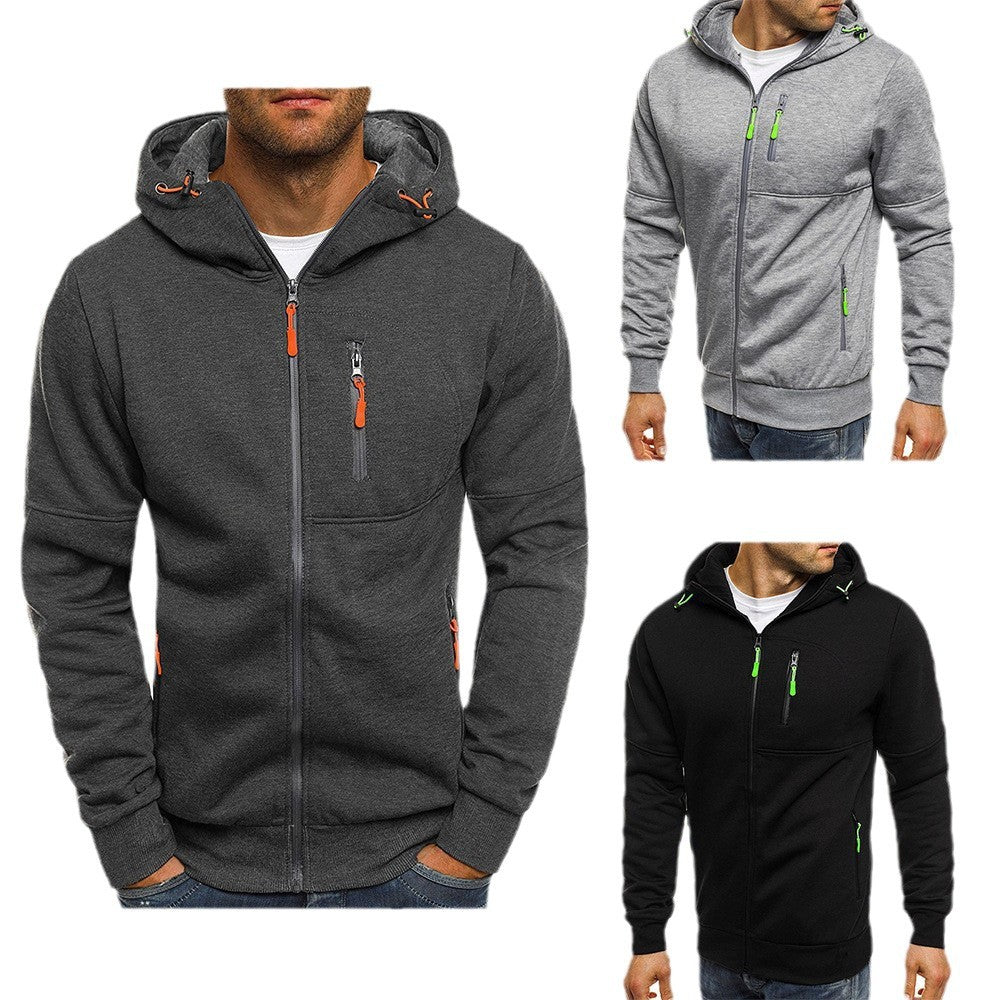 Men's Fleece-Lined Hooded Zipper Sweater
