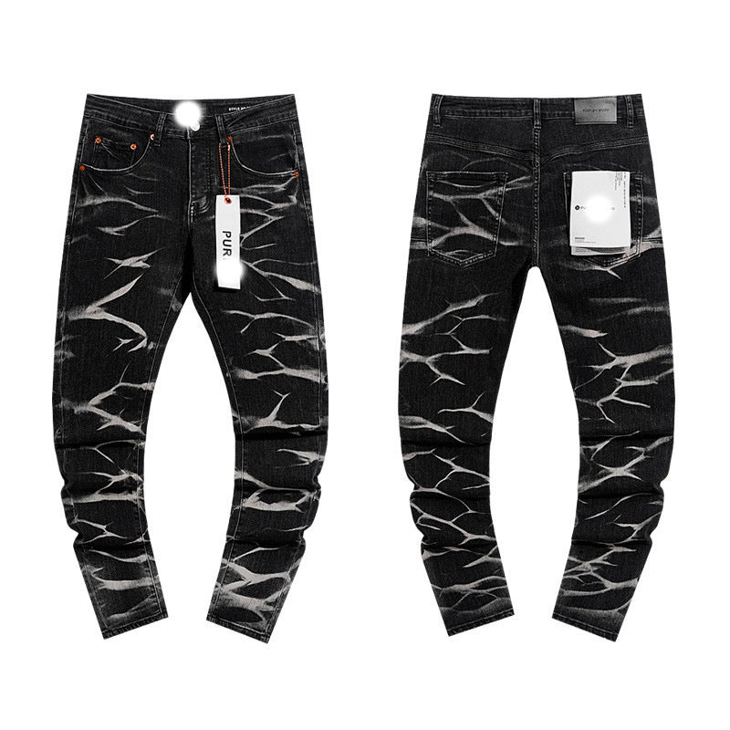 Men's Slim Fit Distressed Cotton Jeans