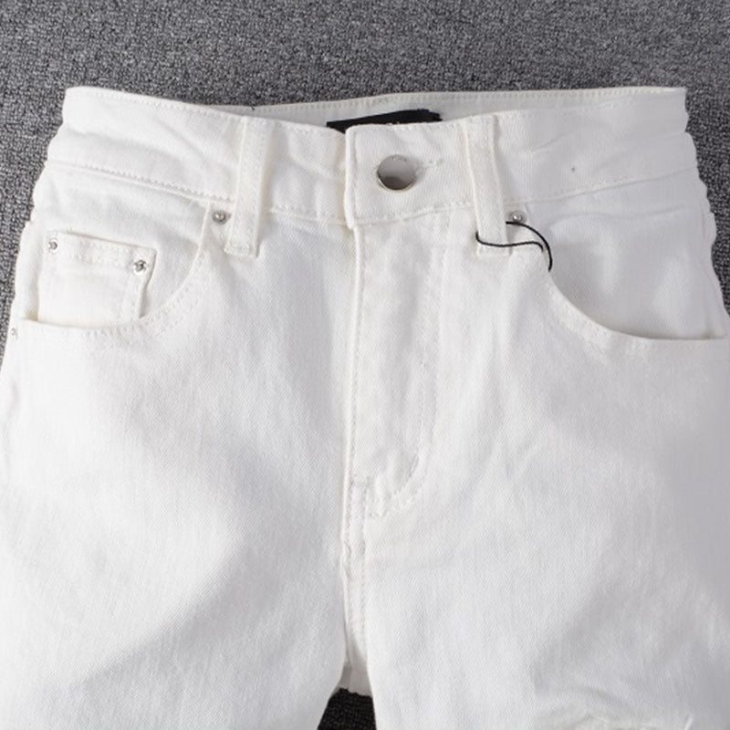 Amiri Ripped Diamond Embellishments jeans