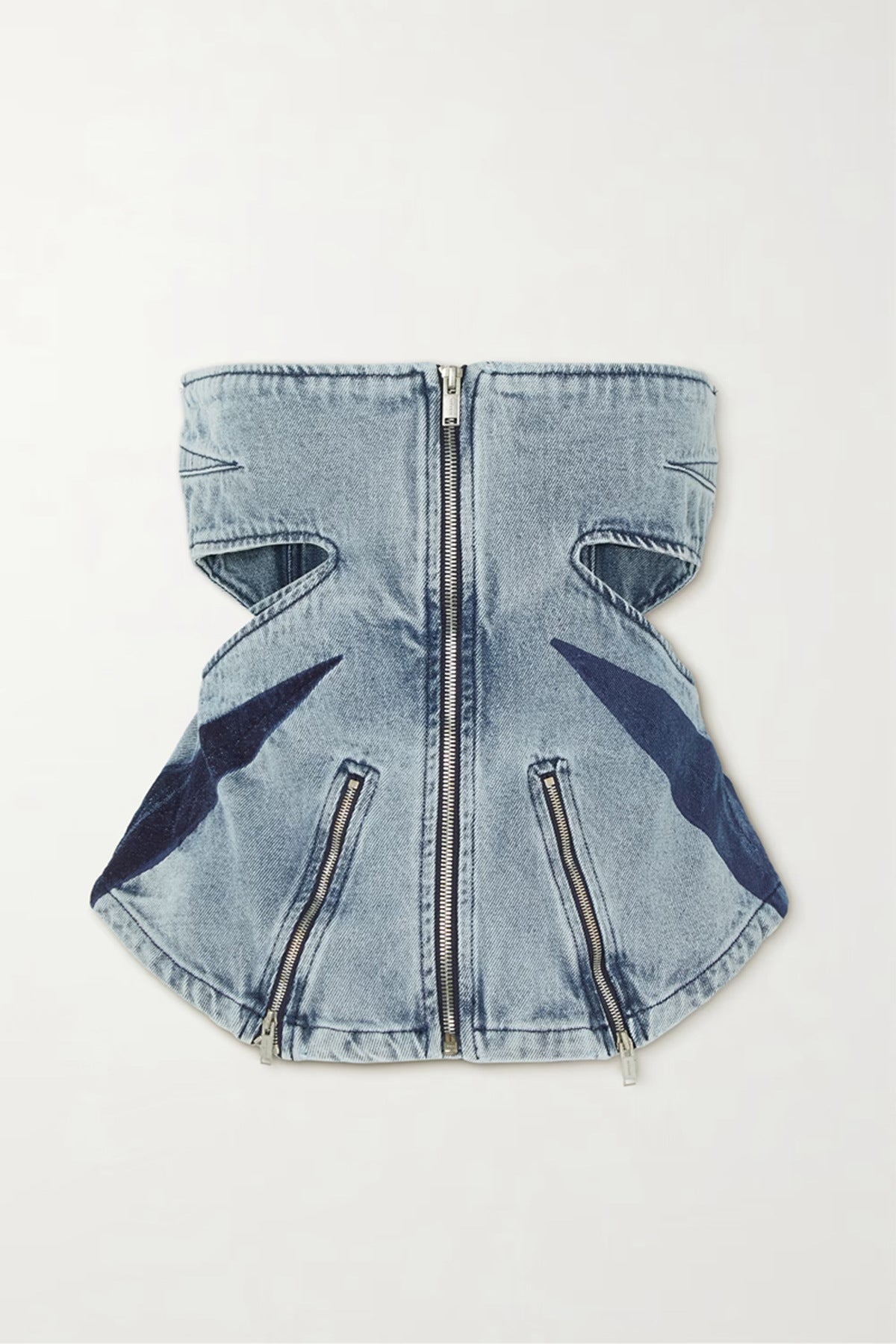 Stitching Tube Top Stretch Washed Jeans