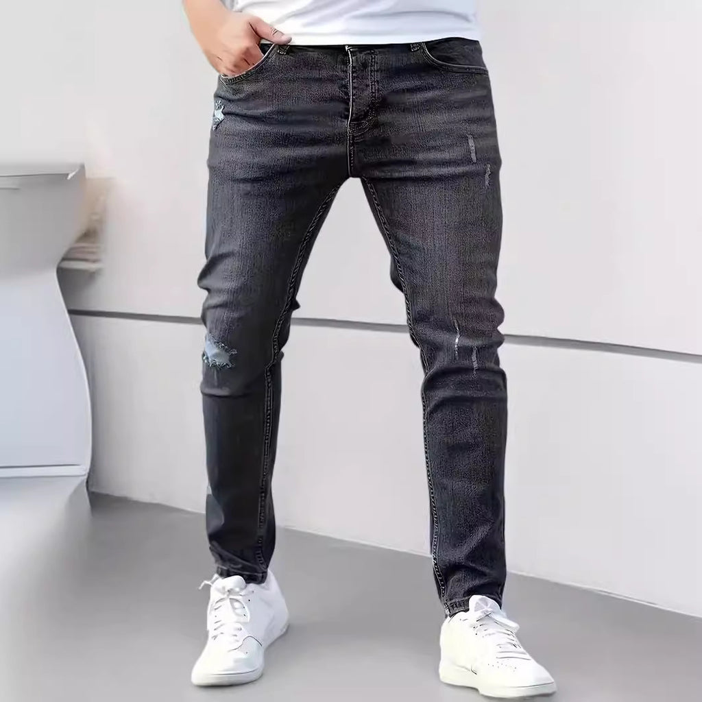 Men's stretchable ankle-length jeans