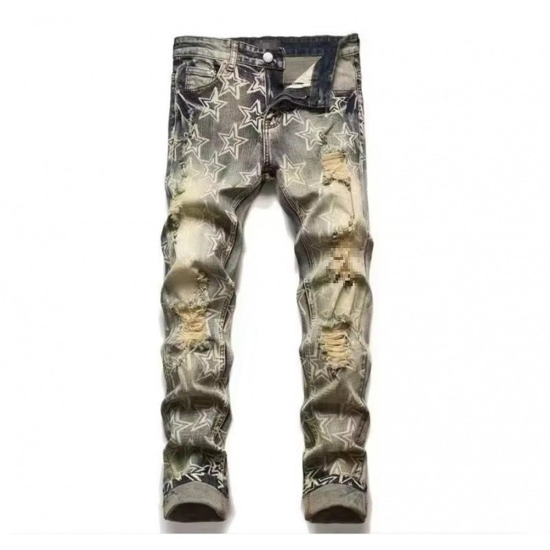 Amiri Straight-leg patchwork embroidered jeans