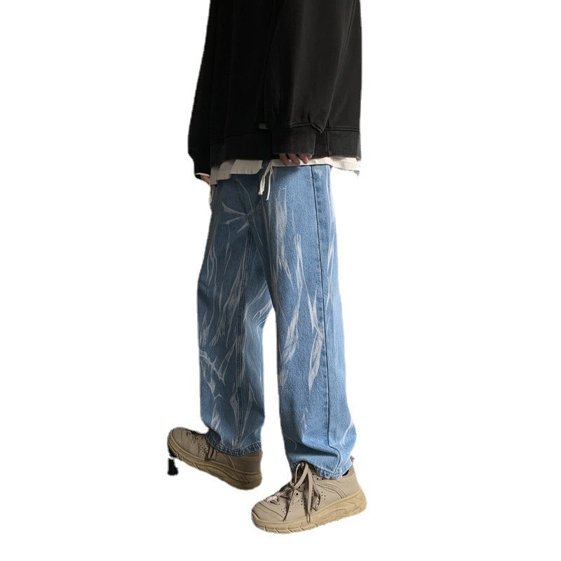 Hip-hop Tie-dye Baggy Jeans for Men
