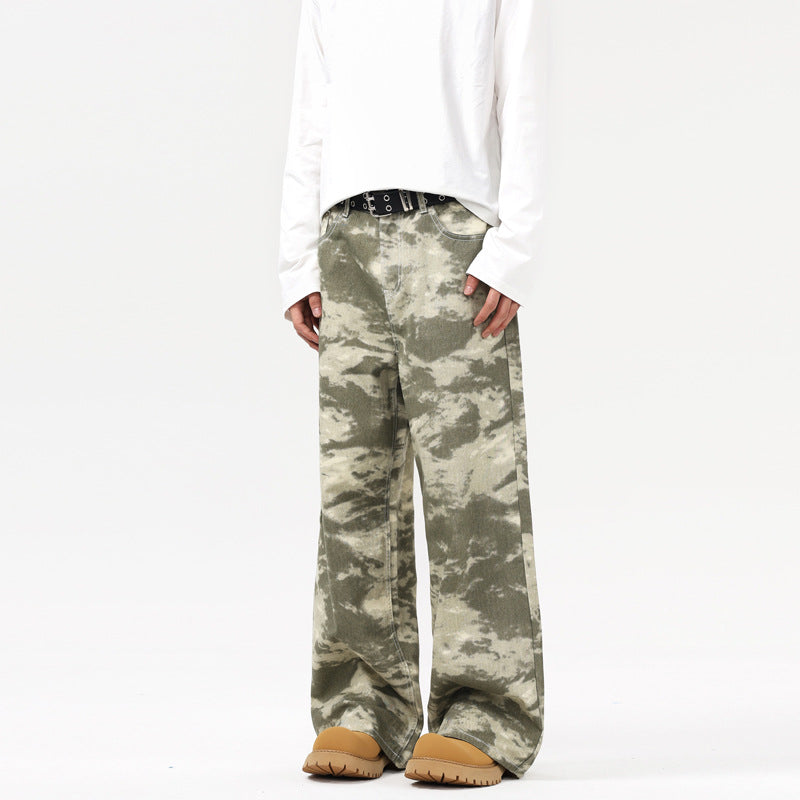 Camouflage pattern streetwear cotton jeans