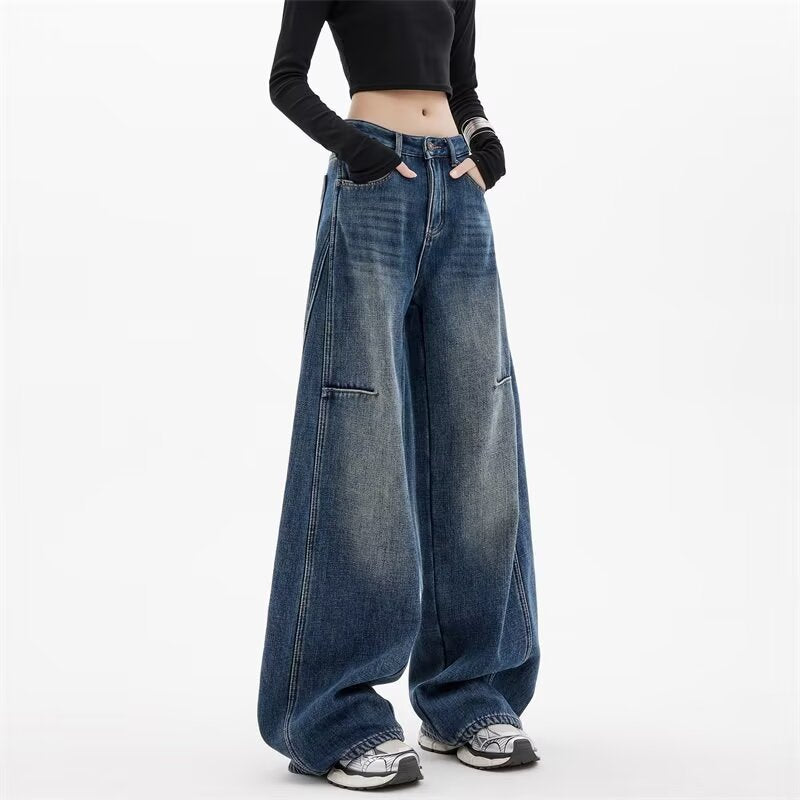 Ancient Wide-leg Loose Slimming Jeans