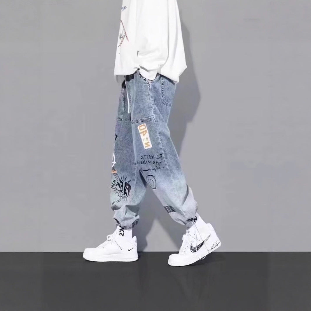 Summer New Letter Print Jeans