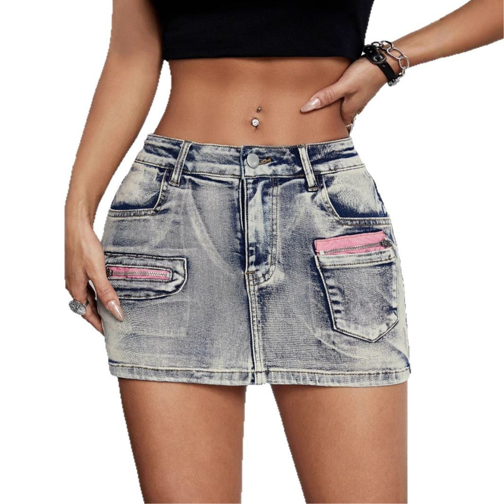 Women's Vintage Washed Denim Culottes