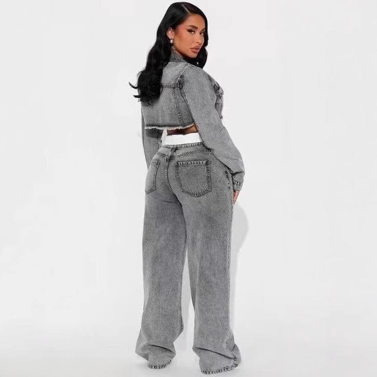 Women's short blouse and long pants set