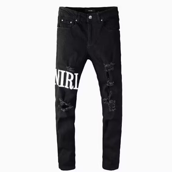Amiri Slim Fit Embroidered Patch Denim Pants for Men