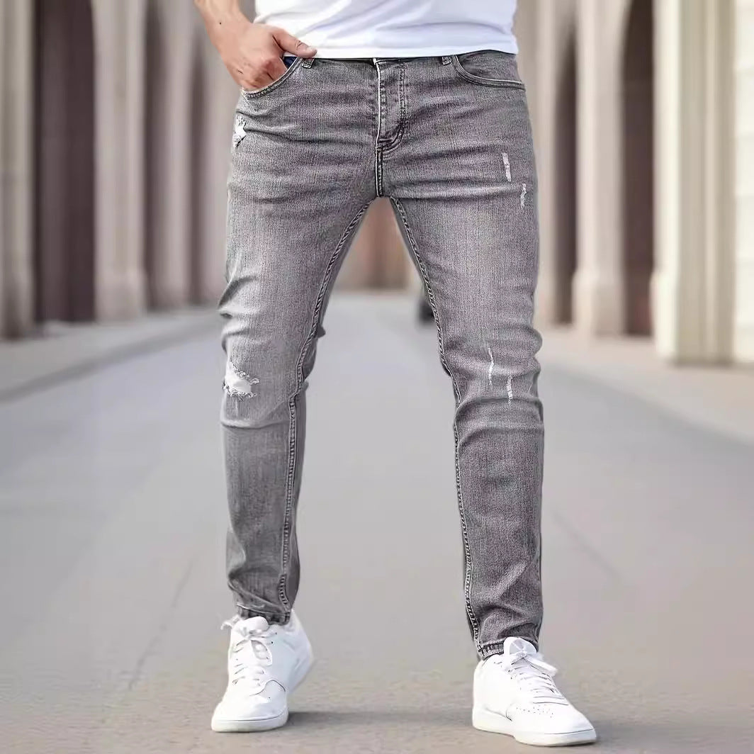 Men's stretchable ankle-length jeans