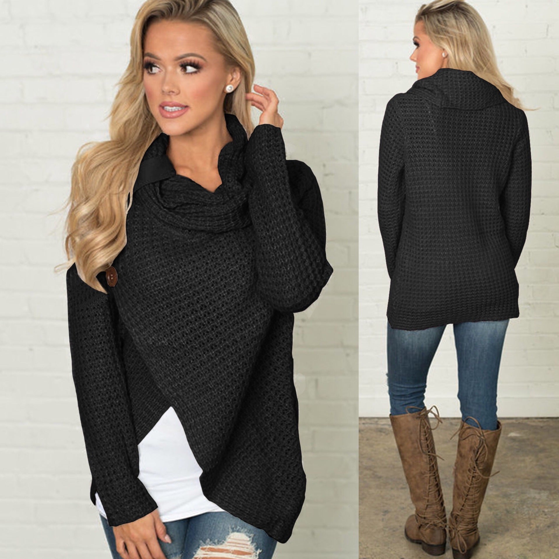 Women's High Neck Knit Sweater