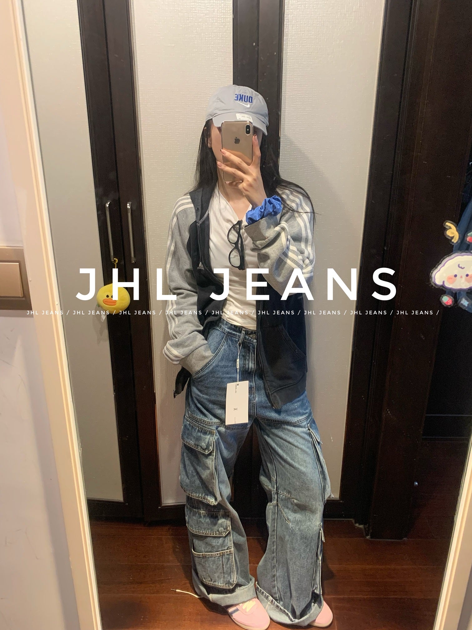 Washed Blue Heavy-Duty Multi-Pocket Denim Jeans