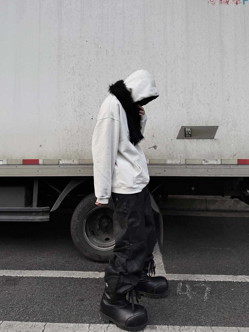 Armor Spliced Washed Wide-Leg Jeans