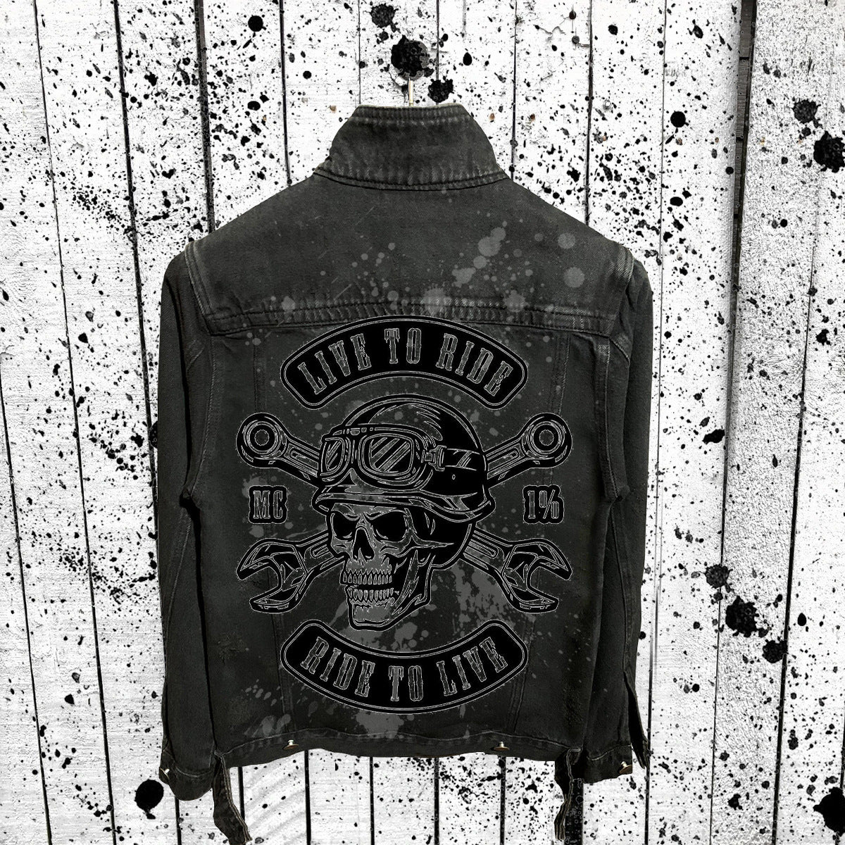 Punk Skull Design Men's Denim Jacket