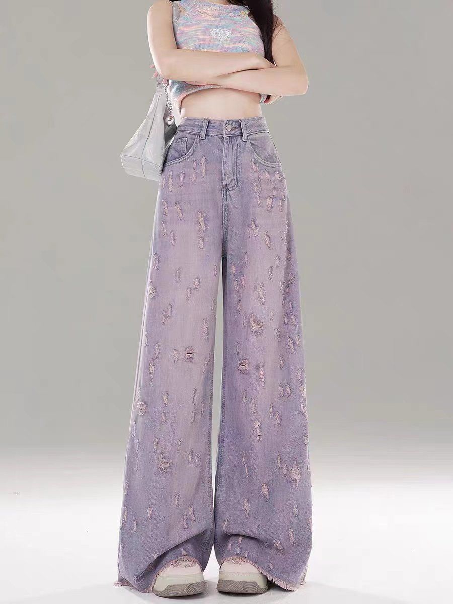 High-waisted wide-leg jeans