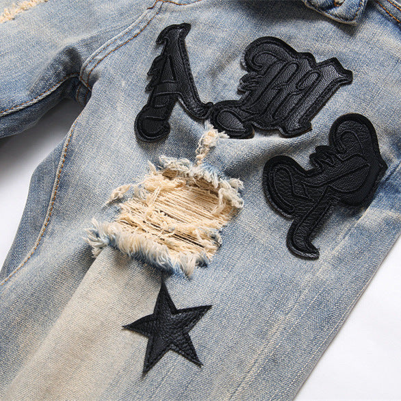 Amiri Stretchy ankle embroidered jeans