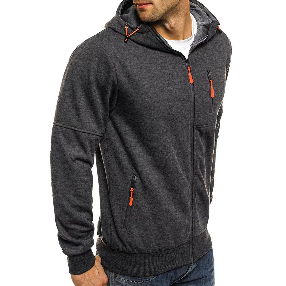 Men's Fleece-Lined Hooded Zipper Sweater
