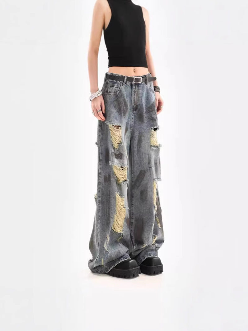 Wasteland Style Distressed Women Jeans