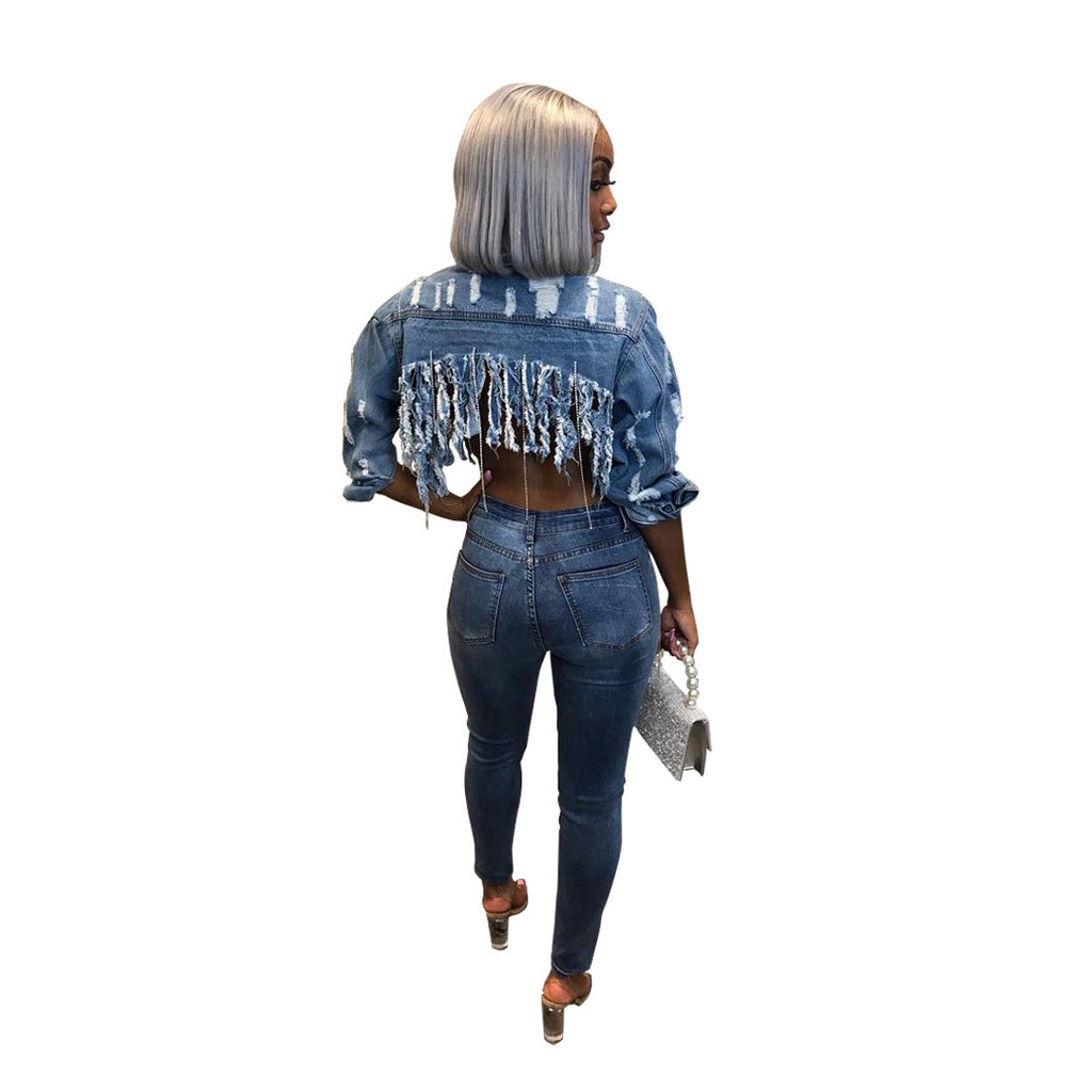 Sexy Fashion Women's Jacket Short Denim Top