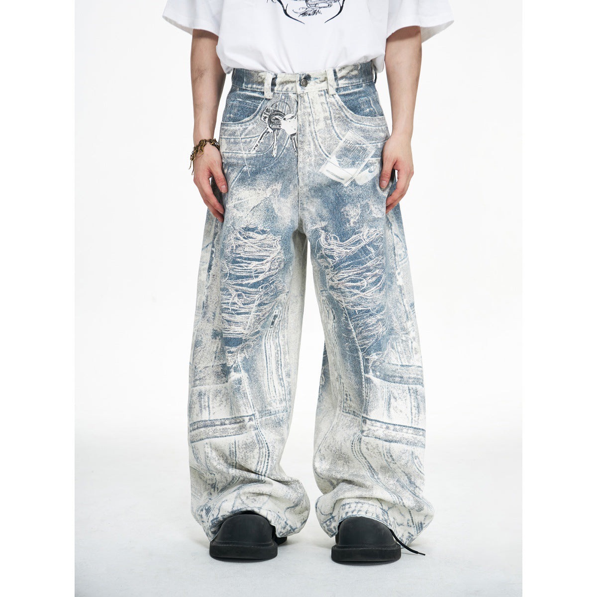 Unisex Jeans, wide-leg pants