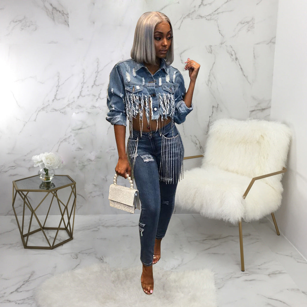 Sexy Fashion Women's Jacket Short Denim Top