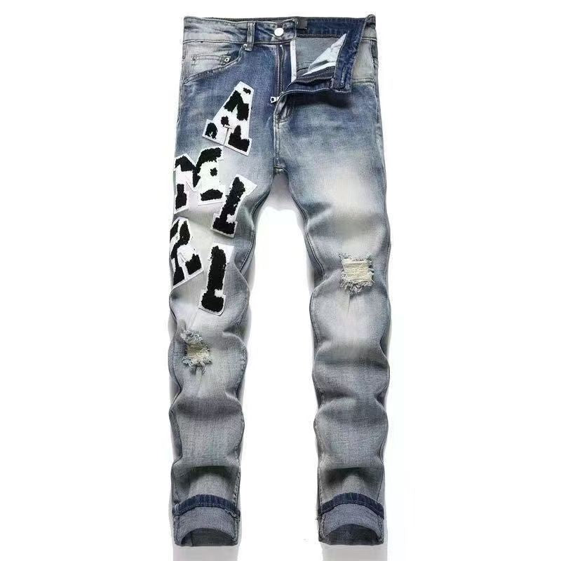 Amiri Distressed Patch Jeans