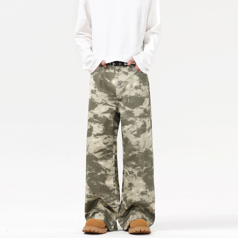 Camouflage pattern streetwear cotton jeans
