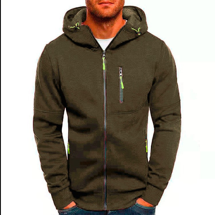Men's Fleece-Lined Hooded Zipper Sweater