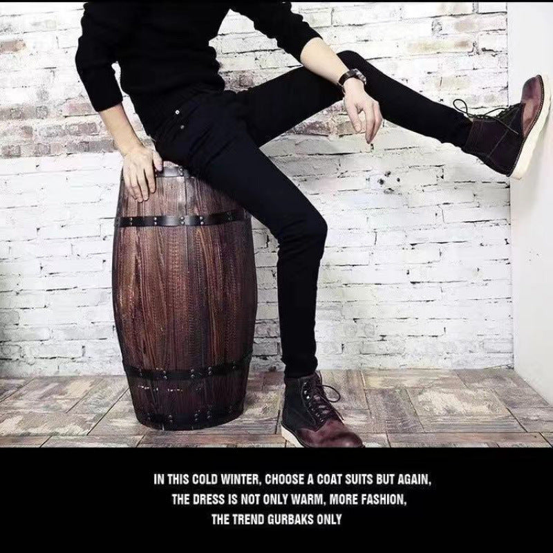 Streetwear style printed straight-leg jeans