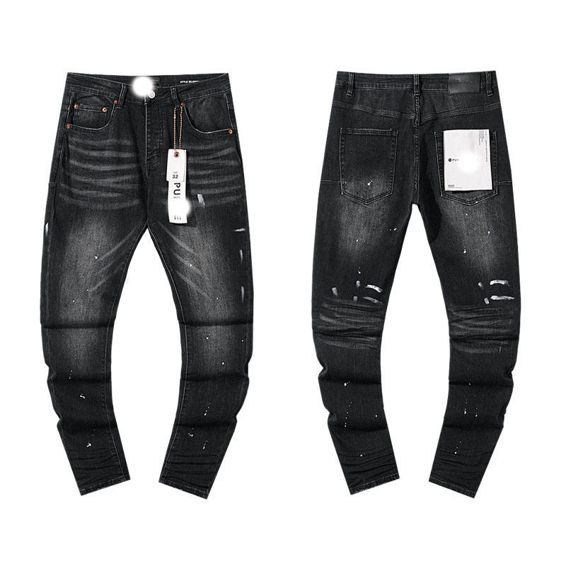 Men's Slim Fit Distressed Cotton Jeans