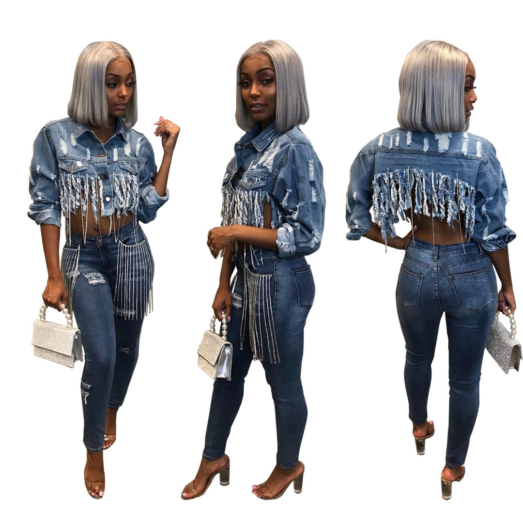 Sexy Fashion Women's Jacket Short Denim Top
