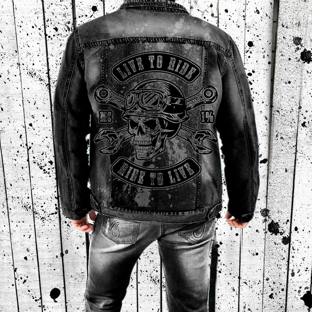 Punk Skull Design Men's Denim Jacket