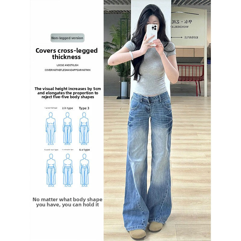 American retro flared jeans for women