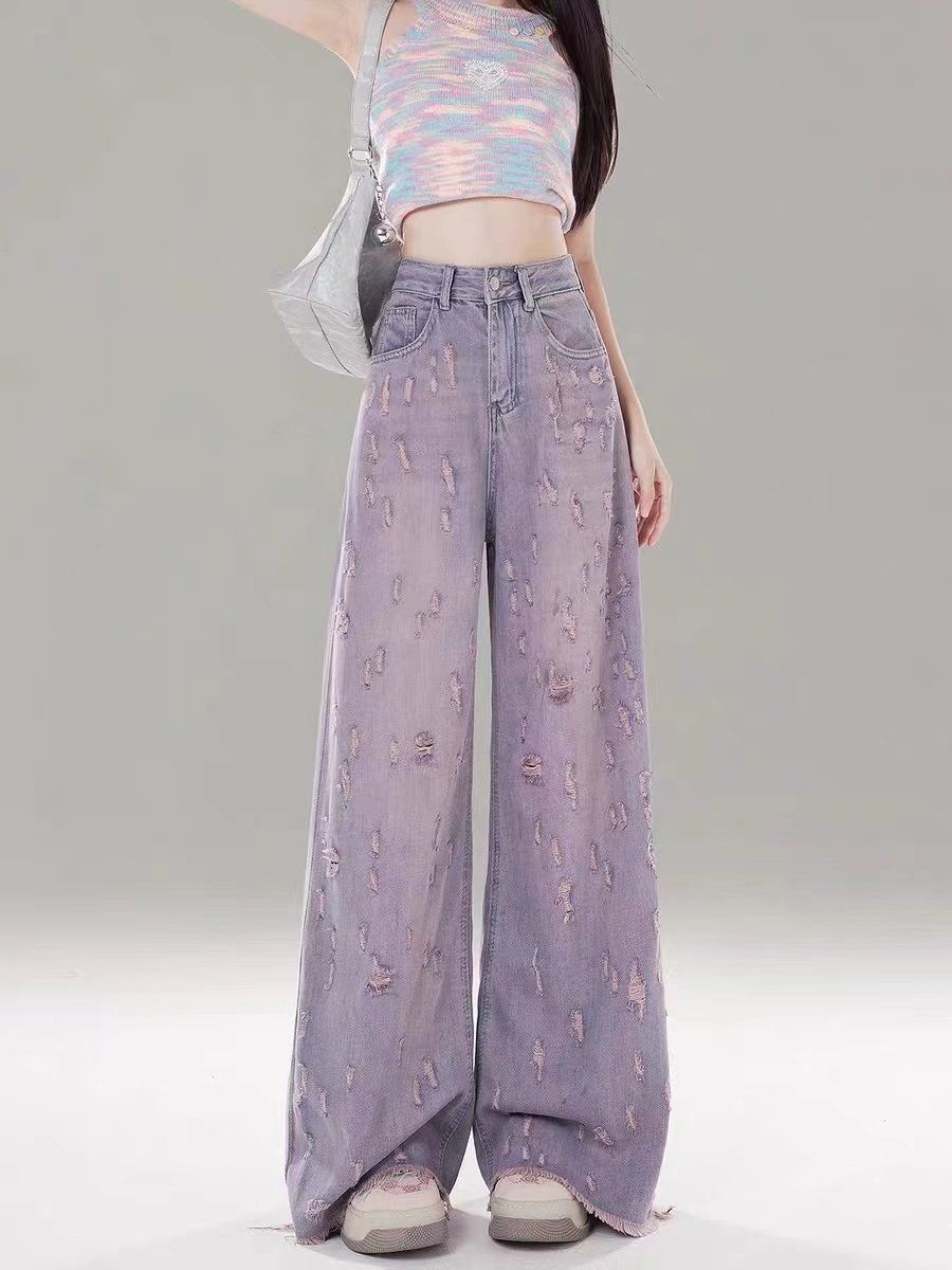 High-waisted wide-leg jeans