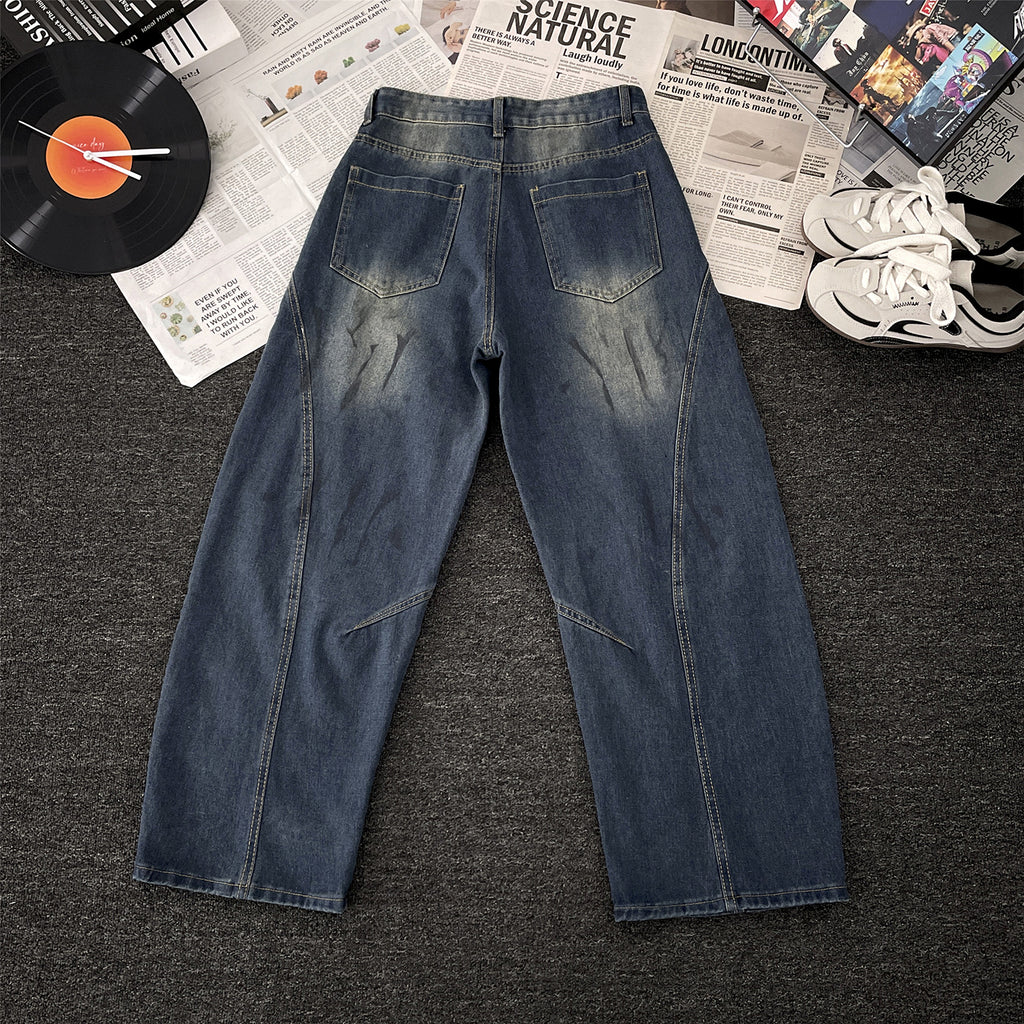 Vintage Washed retro-shaped jeans