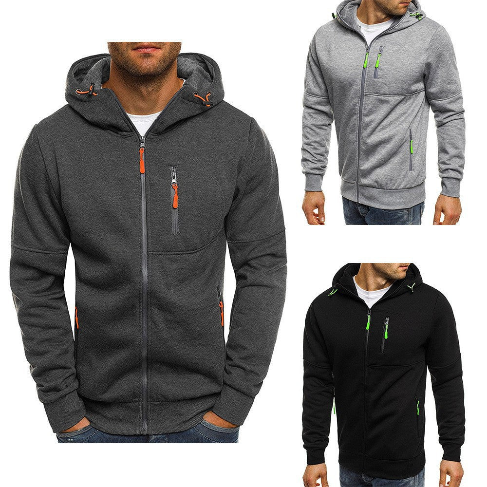 Men's Fleece-Lined Hooded Zipper Sweater
