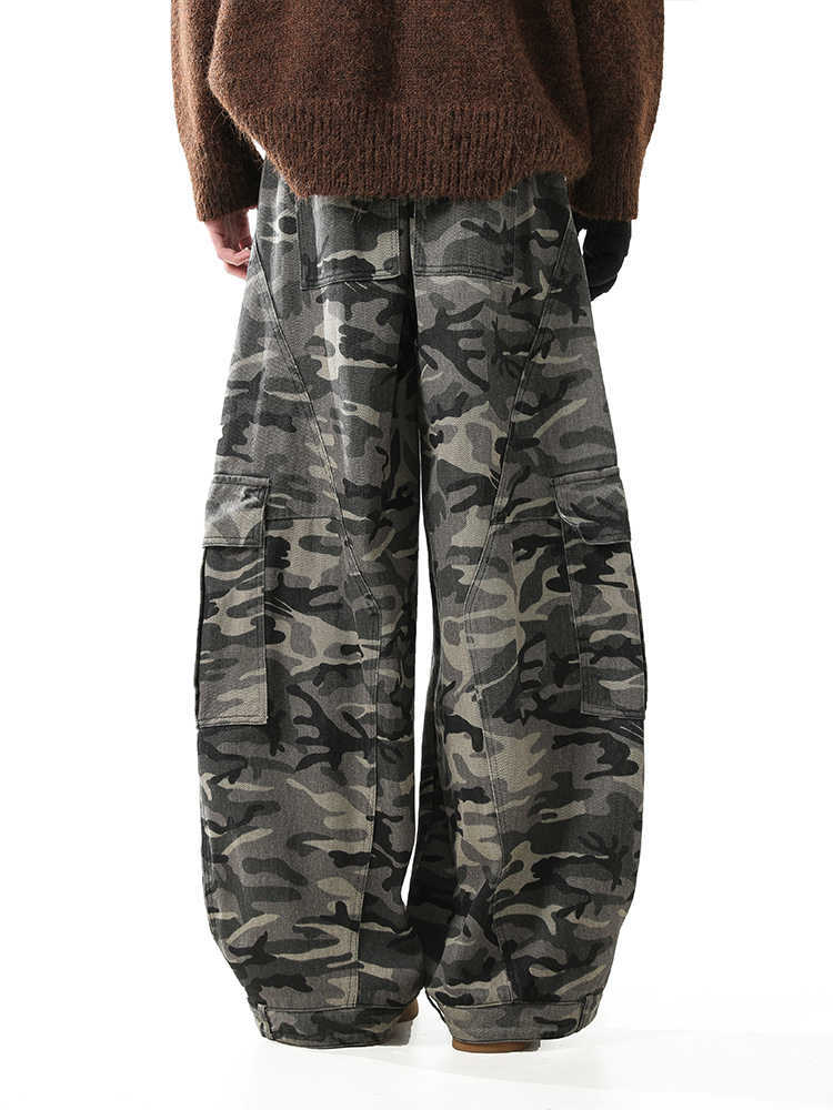Baggy Retro Camouflage Wide-leg Jeans for Men