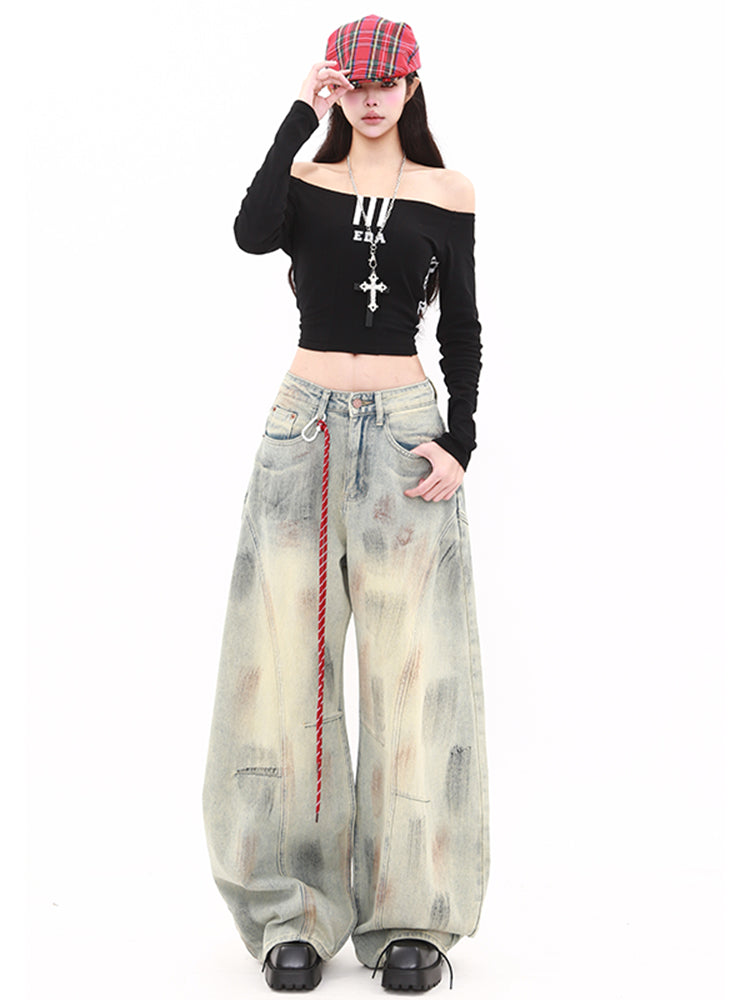 Dirty stained skinny jeans