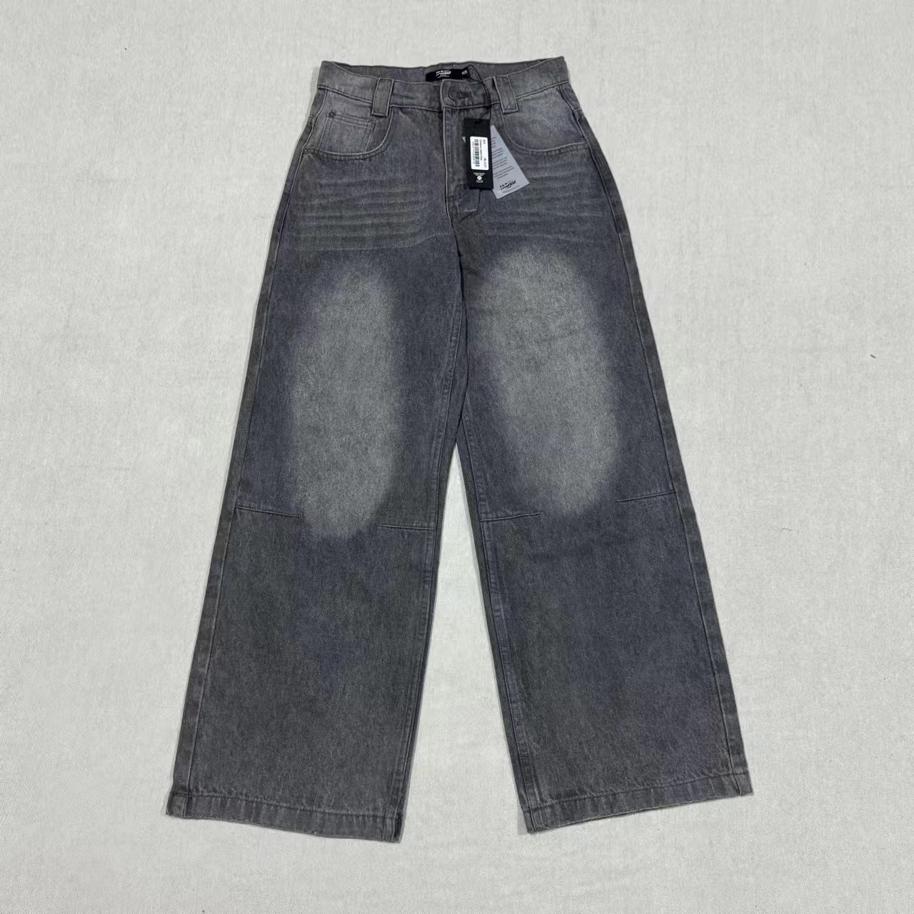 Loose Fit Light Wash Denim Bell-Bottom Jeans