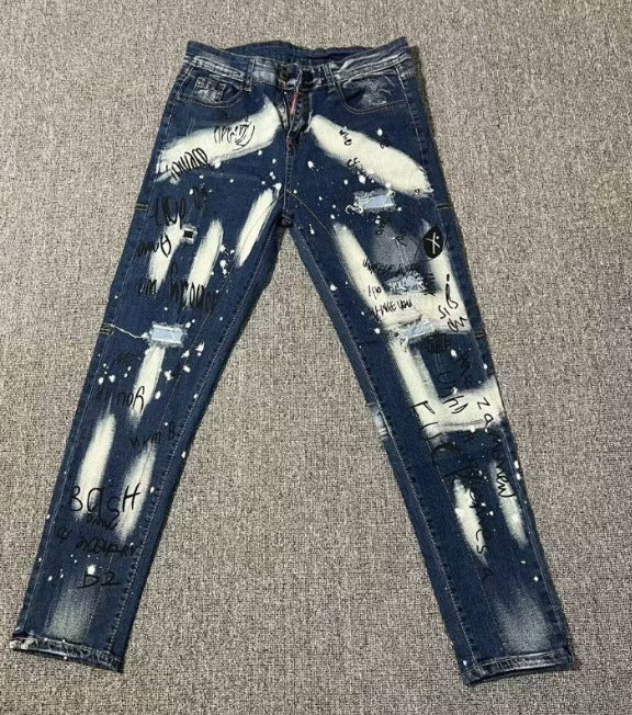 Amiri Slim Fit Embroidered Patch Denim Pants for Men