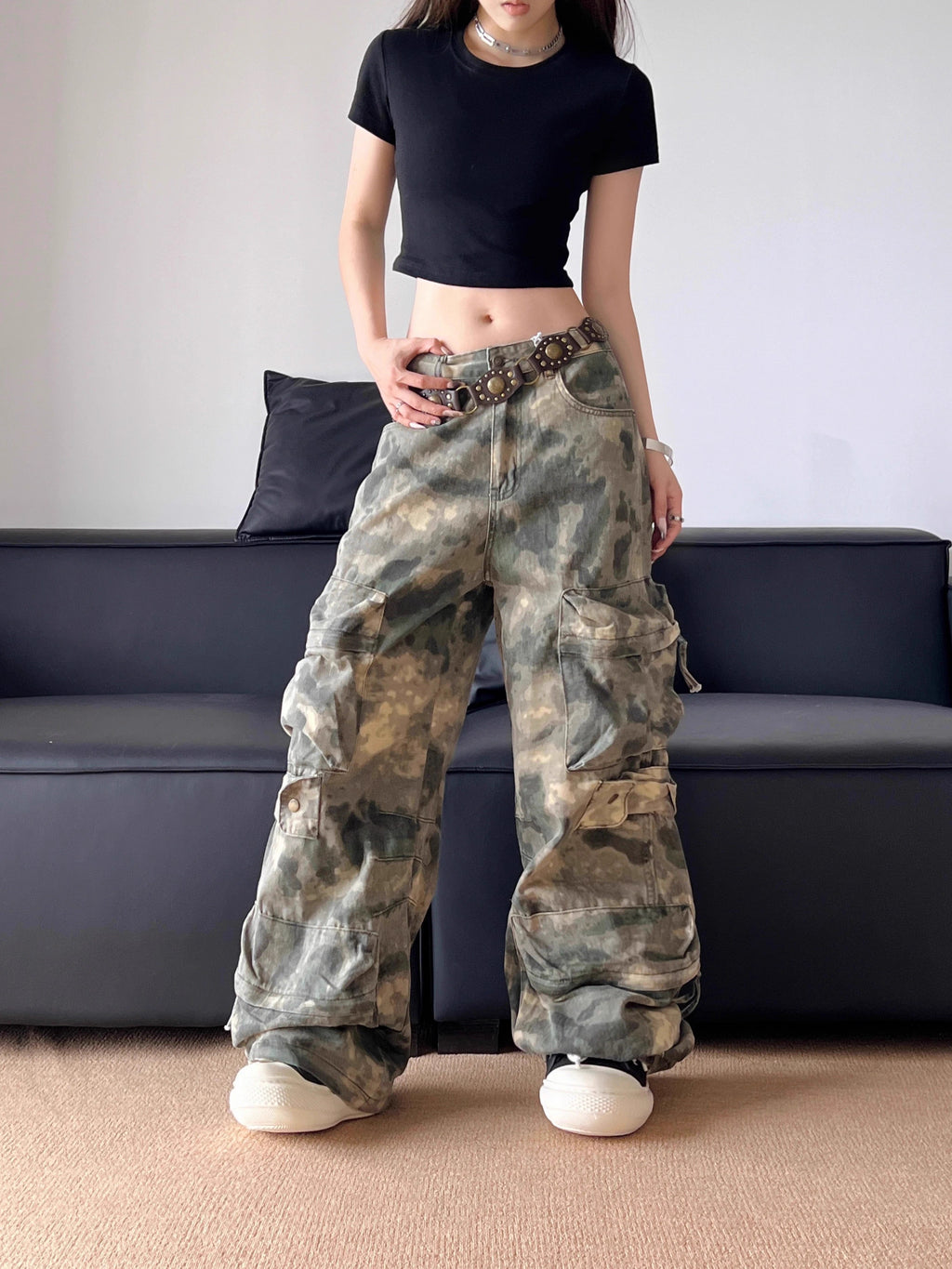 American Retro Camouflage Cargo Pants